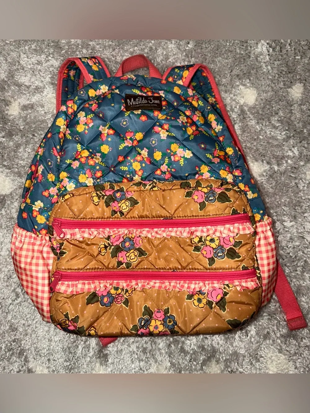 Matilda Jane Scholarly Me Backpack Quilted Teal Floral